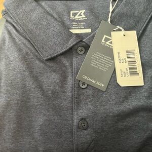 New with tags and bag,Cutter&Buck golf shirt, navy blue